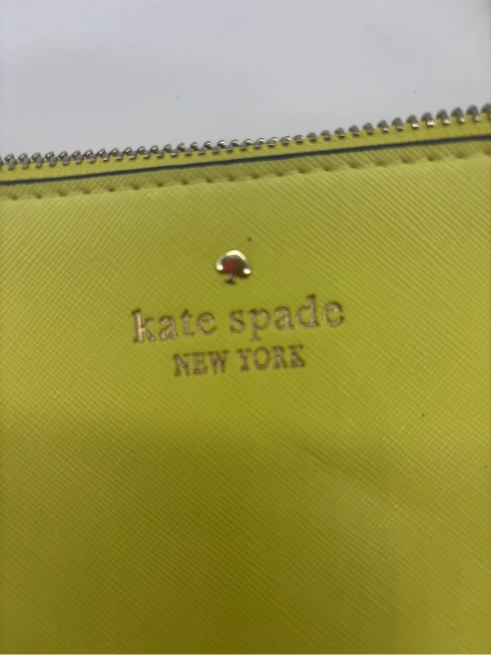 kate spade New York Bright Yellow Saffiano Wristlet